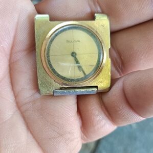 Rare Swiss square Bulova M8 ~1968 gold filled watch( for parts)